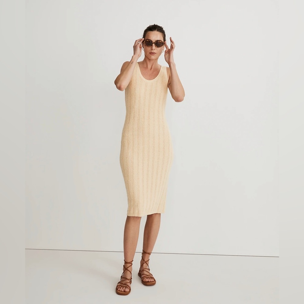 🌵 Madewell Ribbed Sleeveless Midi Sweater Dress